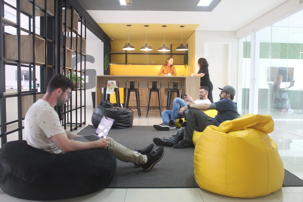 Team break area with beanbags